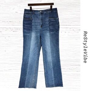RISEN Women’s Size 2XL Denim Jeans High Rise Ankle Style 2 Tone Detail Stretch